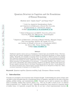 Quantum Structure in Cognition and the Foundations of Human Reasoning