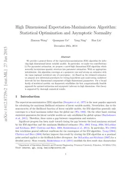 High Dimensional Expectation-Maximization Algorithm: Statistical
  Optimization and Asymptotic Normality