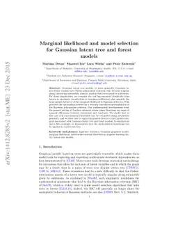 Marginal likelihood and model selection for Gaussian latent tree and
  forest models
