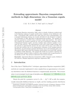 Extending approximate Bayesian computation methods to high dimensions
  via a Gaussian copula model