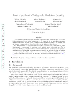 Faster Algorithms for Testing under Conditional Sampling