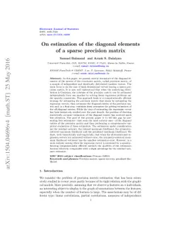 On estimation of the diagonal elements of a sparse precision matrix