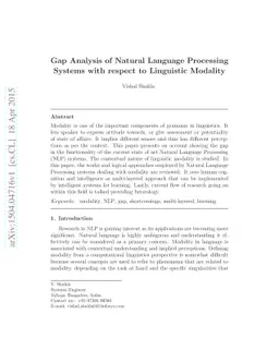 Gap Analysis of Natural Language Processing Systems with respect to
  Linguistic Modality