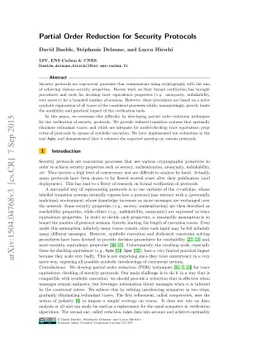 Partial Order Reduction for Security Protocols