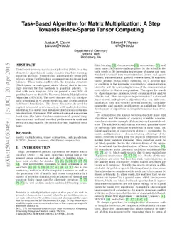 Task-Based Algorithm for Matrix Multiplication: A Step Towards
  Block-Sparse Tensor Computing