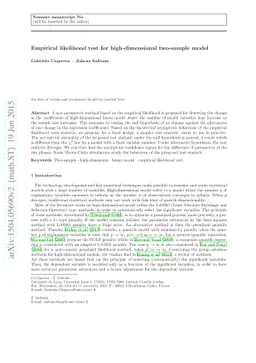 Empirical likelihood test for high-dimensional two-sample model