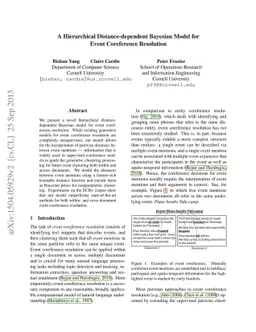 A Hierarchical Distance-dependent Bayesian Model for Event Coreference
  Resolution