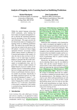 Analysis of Stopping Active Learning based on Stabilizing Predictions