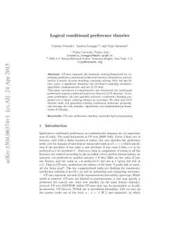 Logical Conditional Preference Theories