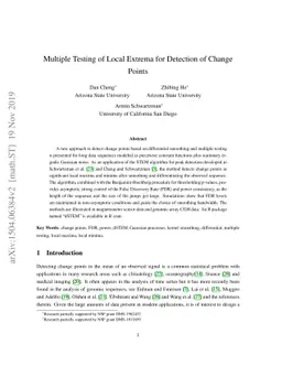 Multiple Testing of Local Extrema for Detection of Change Points