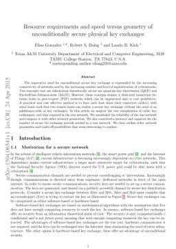Resource requirements and speed versus geometry of unconditionally
  secure physical key exchanges