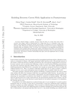 Modeling Recovery Curves With Application to Prostatectomy
