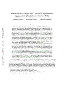A Deterministic Almost-Tight Distributed Algorithm for Approximating
  Single-Source Shortest Paths