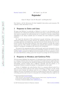 Rejoinder to Article by Berger, Bernardo, and Sun