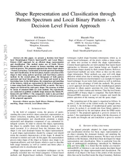 Shape Representation and Classification through Pattern Spectrum and
  Local Binary Pattern - A Decision Level Fusion Approach