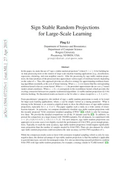 Sign Stable Random Projections for Large-Scale Learning
