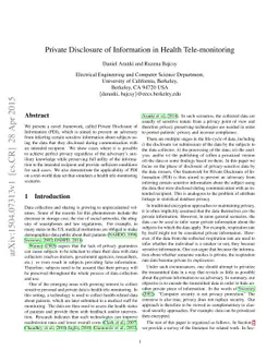Private Disclosure of Information in Health Tele-monitoring