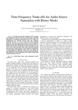 Time-Frequency Trade-offs for Audio Source Separation with Binary Masks