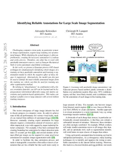 Identifying Reliable Annotations for Large Scale Image Segmentation