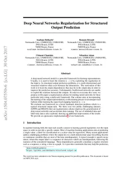 Deep Neural Networks Regularization for Structured Output Prediction