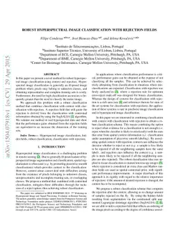 Robust hyperspectral image classification with rejection fields