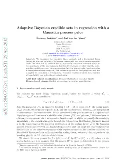 Adaptive Bayesian credible sets in regression with a Gaussian process
  prior