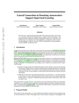 Lateral Connections in Denoising Autoencoders Support Supervised
  Learning