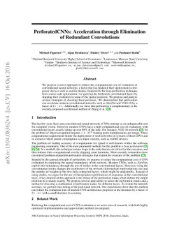 PerforatedCNNs: Acceleration through Elimination of Redundant
  Convolutions