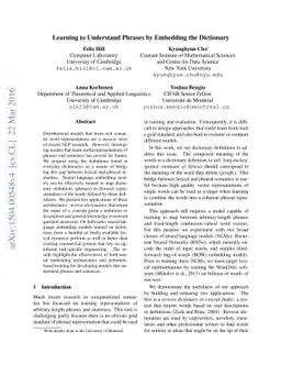 Learning to Understand Phrases by Embedding the Dictionary