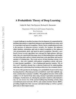 A Probabilistic Theory of Deep Learning