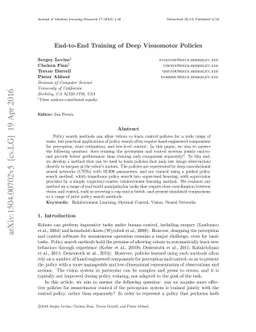 End-to-End Training of Deep Visuomotor Policies