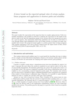 A lower bound on the expected optimal value of certain random linear
  programs and application to shortest paths and reliability