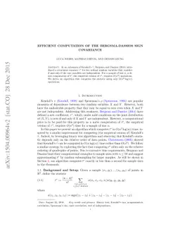 Efficient Computation of the Bergsma-Dassios Sign Covariance