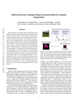 Efficient piecewise training of deep structured models for semantic
  segmentation