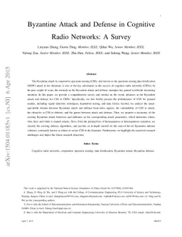 Byzantine Attack and Defense in Cognitive Radio Networks: A Survey