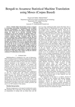 Bengali to Assamese Statistical Machine Translation using Moses (Corpus
  Based)