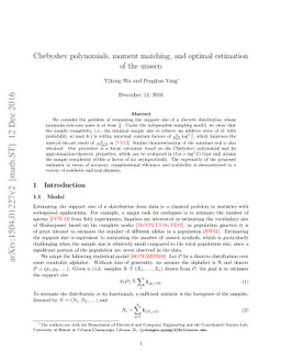 Chebyshev polynomials, moment matching, and optimal estimation of the
  unseen