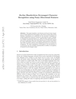 On-line Handwritten Devanagari Character Recognition using Fuzzy
  Directional Features