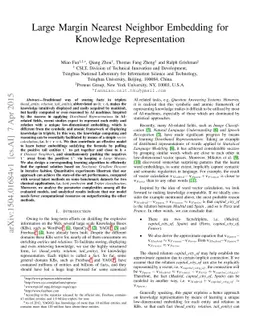 Large Margin Nearest Neighbor Embedding for Knowledge Representation