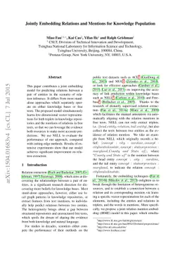 Jointly Embedding Relations and Mentions for Knowledge Population