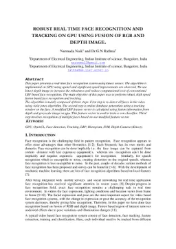 Robust real time face recognition and tracking on gpu using fusion of
  rgb and depth image