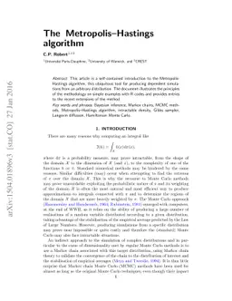 The Metropolis-Hastings algorithm