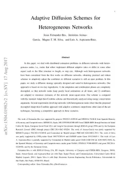 Adaptive Diffusion Schemes for Heterogeneous Networks
