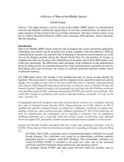 A Review of Man-in-the-Middle Attacks