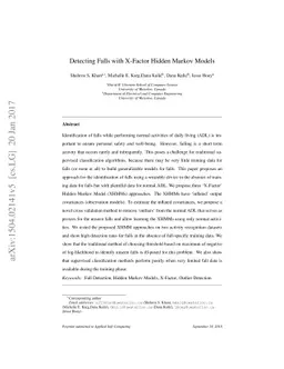 Detecting Falls with X-Factor Hidden Markov Models