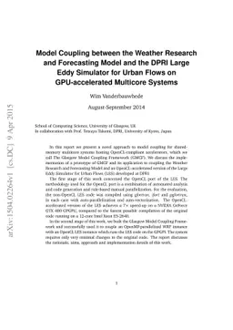 Model Coupling between the Weather Research and Forecasting Model and
  the DPRI Large Eddy Simulator for Urban Flows on GPU-accelerated Multicore
  Systems