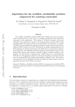 Algorithms for the workflow satisfiability problem engineered for
  counting constraints