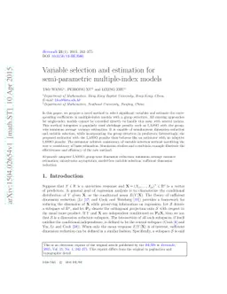 Variable selection and estimation for semi-parametric multiple-index
  models