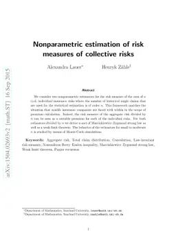 Nonparametric estimation of risk measures of collective risks