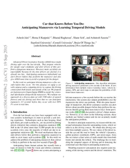 Car that Knows Before You Do: Anticipating Maneuvers via Learning
  Temporal Driving Models